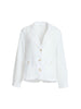Danielle Cropped Linen Blazer - White