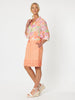 Mimi Ruffle Hem Linen Skirt - Mandarine
