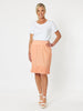 Mimi Ruffle Hem Linen Skirt - Mandarine