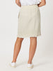 Ruffle Hem Linen Skirt - Natural