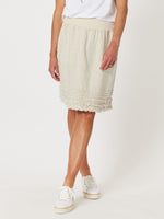 Mimi Ruffle Hem Linen Skirt - Natural