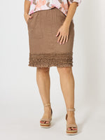 Ruffle Hem Skirt - Mocha