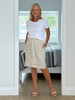 Mimi Ruffle Hem Linen Skirt - Natural