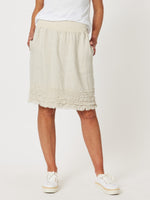 Ruffle Hem Skirt - Natural