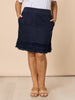 Ruffle Hem Skirt - Navy