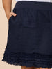 Ruffle Hem Skirt - Navy