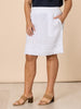 Mimi Ruffle Hem Linen Skirt - White