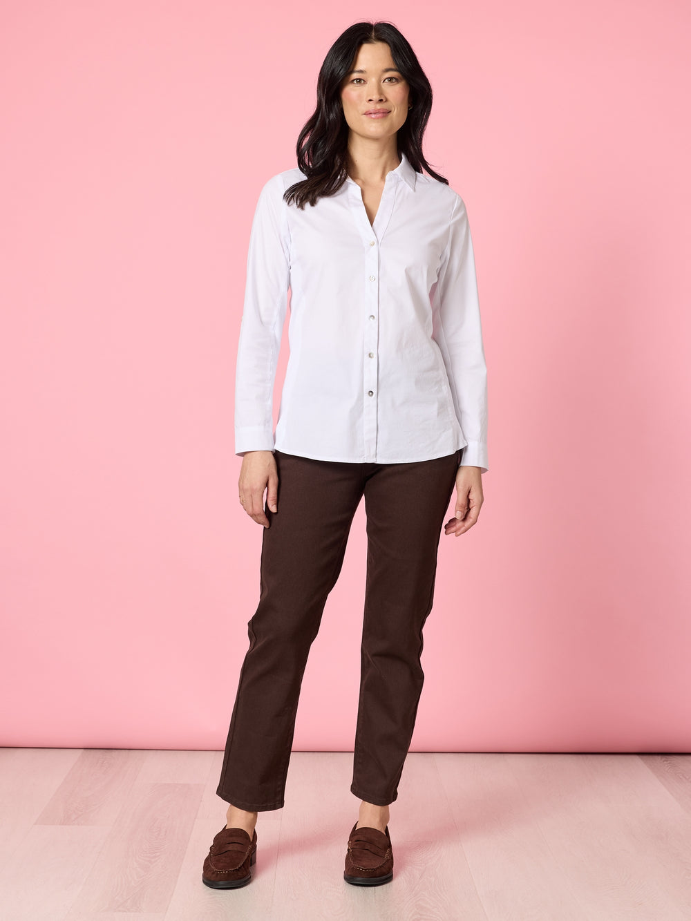 Emma Rib Detail Shirt - White