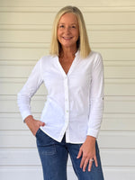 Emma Rib Detail Shirt - White