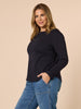 Crew Neck Long Sleeve Top - Navy GORDON SMITH