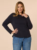 Crew Neck Long Sleeve Top - Navy GORDON SMITH