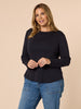 Crew Neck Long Sleeve Top - Navy GORDON SMITH