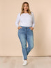 Crew Neck Long Sleeve Top - White GORDON SMITH