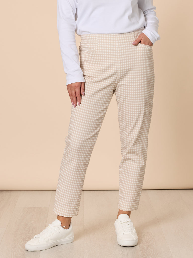 Alexis Gingham Print Pant - Natural gordon smith