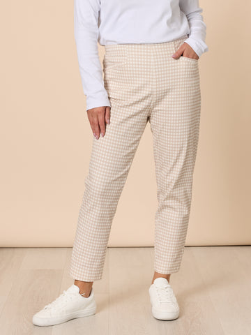 Alexis Gingham Print Pant - Natural gordon smith