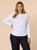 Crew Neck Long Sleeve Top - White GORDON SMITH
