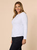 Crew Neck Long Sleeve Top - White GORDON SMITH