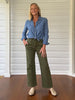 Hudson High Rise Wide Leg Jean - Khaki