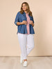 Sarah Linen Pleat Hem Pant - White gordon smith