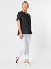 Tiffany Ruffle Linen Shirt - Black