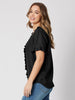 Tiffany Ruffle Linen Shirt - Black