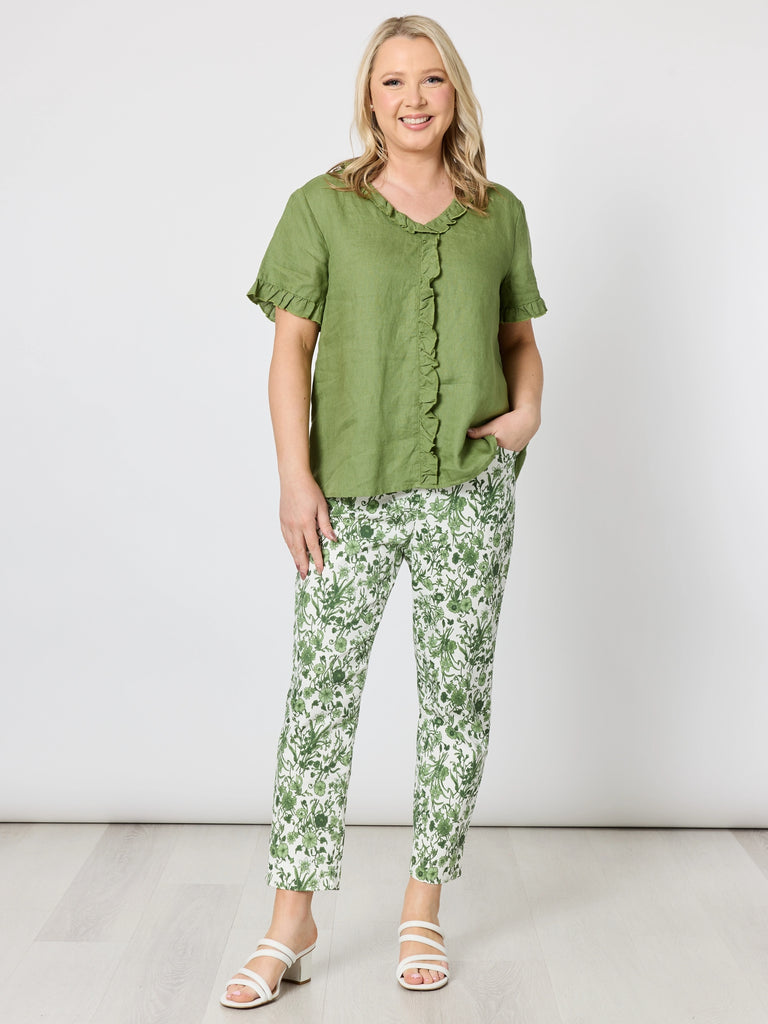 Tiffany Short Sleeve Top - Basil