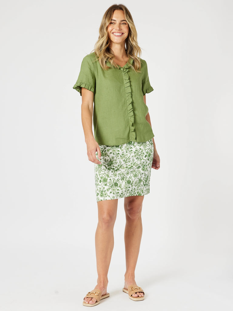 Tiffany Short Sleeve Top - Basil