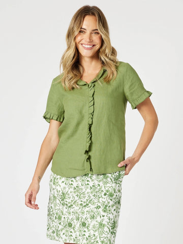 Tiffany Short Sleeve Top - Basil