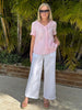 Lino Wide Leg Pant - White