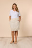 Ruffle Hem Skirt - Natural