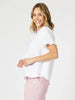 Tiffany Short Sleeve Linen Top - White