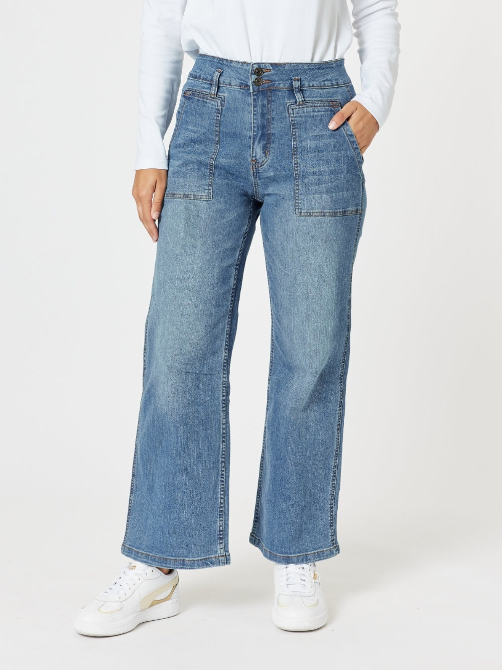Hudson High Rise Wide Leg Jean Denim
