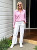 Hudson High Rise Wide Leg Jean - Ivory