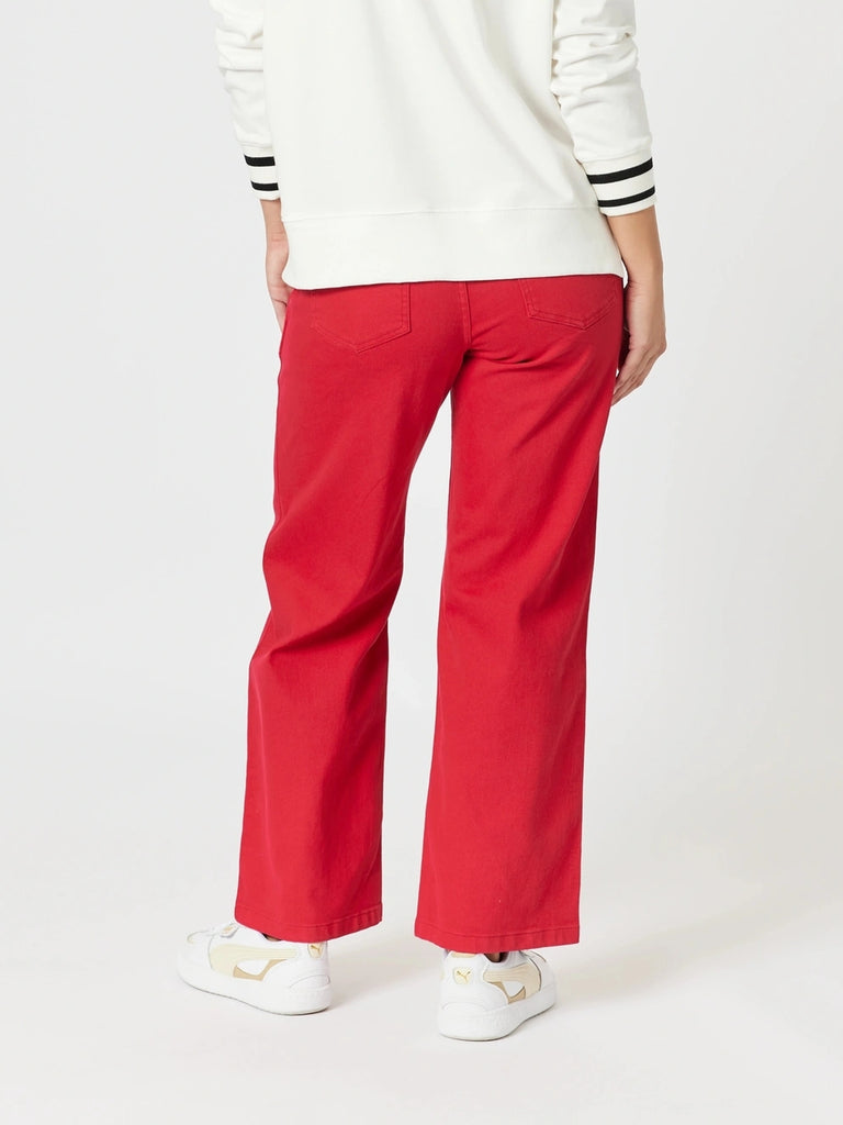 Gordon Smith Hudson High Rise Wide Leg Jean - Red