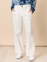 Hudson High Rise Wide Leg Jean - Ivory