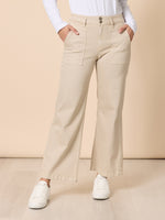 Hudson High Rise Wide Leg Jean - Natural