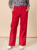 Hudson High Rise Wide Leg Jean - Red