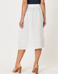 Sports Linen Pull On Skirt - White