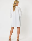 Hollie Linen Longline Shirt - White