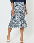 Cape Print Linen Skirt - Animal