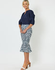 Cape Print Linen Skirt - Animal