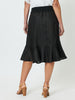 Piccolo Linen Jersey Waist Flute Hem Skirt - Black