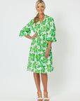 Evergreen Cotton Print Shirt Dress - Apple