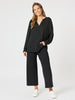 Luxe Nehru Top -Black