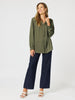 Luxe Nehru Top - Khaki