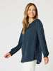 Luxe Nehru Top - Midnight