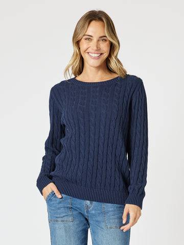 Kala Cable Jumper - Navy