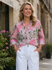 Desert Oasis Floral Print Sheer Shirt - Musk Multi