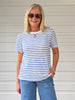 Classic Stripe Tee - Azure White