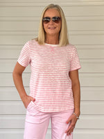 Classic Stripe Tee - Flamingo White